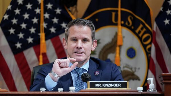 Rep. Adam Kinzinger, R-Ill., speaks as the House select committee investigating the Jan. 6 attack on the U.S. Capitol continues to reveal its findings of a year-long investigation, at the Capitol in Washington, Thursday, June 23, 2022.  - Sputnik International