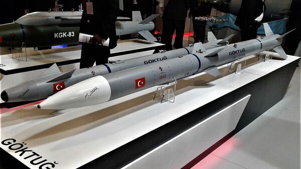 Air -to-air missile by TÜBİTAK-SAGE at the IDEF 2019 in Istanbul, Turkey. - Sputnik International