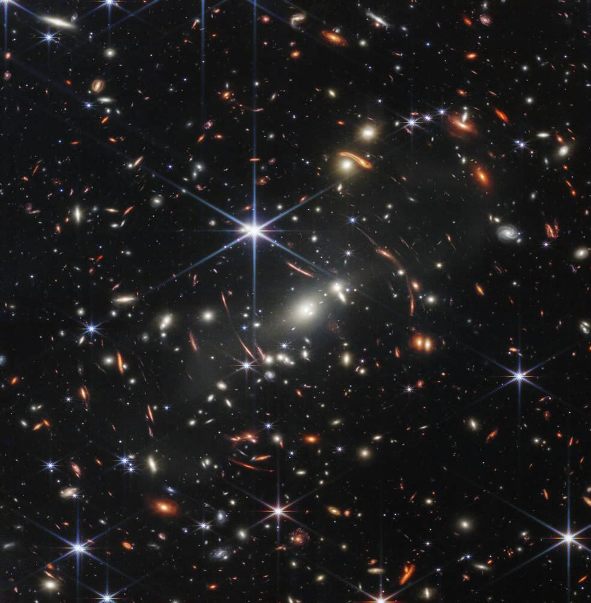 NASA’s James Webb Space Telescope has produced the deepest and sharpest infrared image of the distant universe to date. Known as Webb’s First Deep Field, this image of galaxy cluster SMACS 0723 is overflowing with detail. - Sputnik International, 1920, 11.07.2022