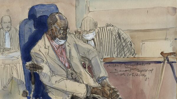 This file court-sketch  made on May 9, 2022, shows former senior Rwandan official Laurent Bucyibaruta during his trial on charges of genocide.  - Sputnik International