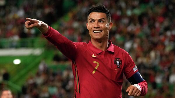 Portugal's Cristiano Ronaldo gestures during the UEFA Nations League soccer match between Portugal and Switzerland at the Jose Alvalade Stadium in Lisbon, Portugal, Sunday, June 5, 2022 - Sputnik International