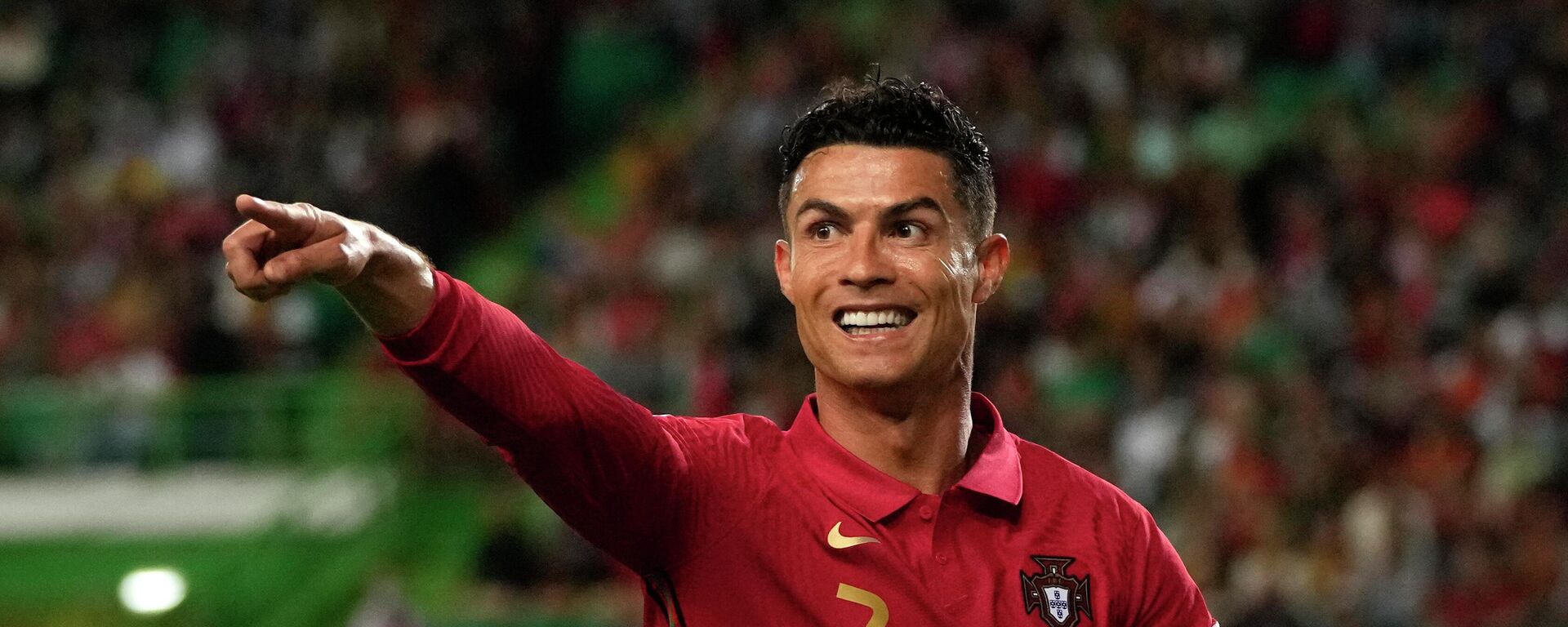 Portugal's Cristiano Ronaldo gestures during the UEFA Nations League soccer match between Portugal and Switzerland at the Jose Alvalade Stadium in Lisbon, Portugal, Sunday, June 5, 2022 - Sputnik International, 1920, 19.02.2023