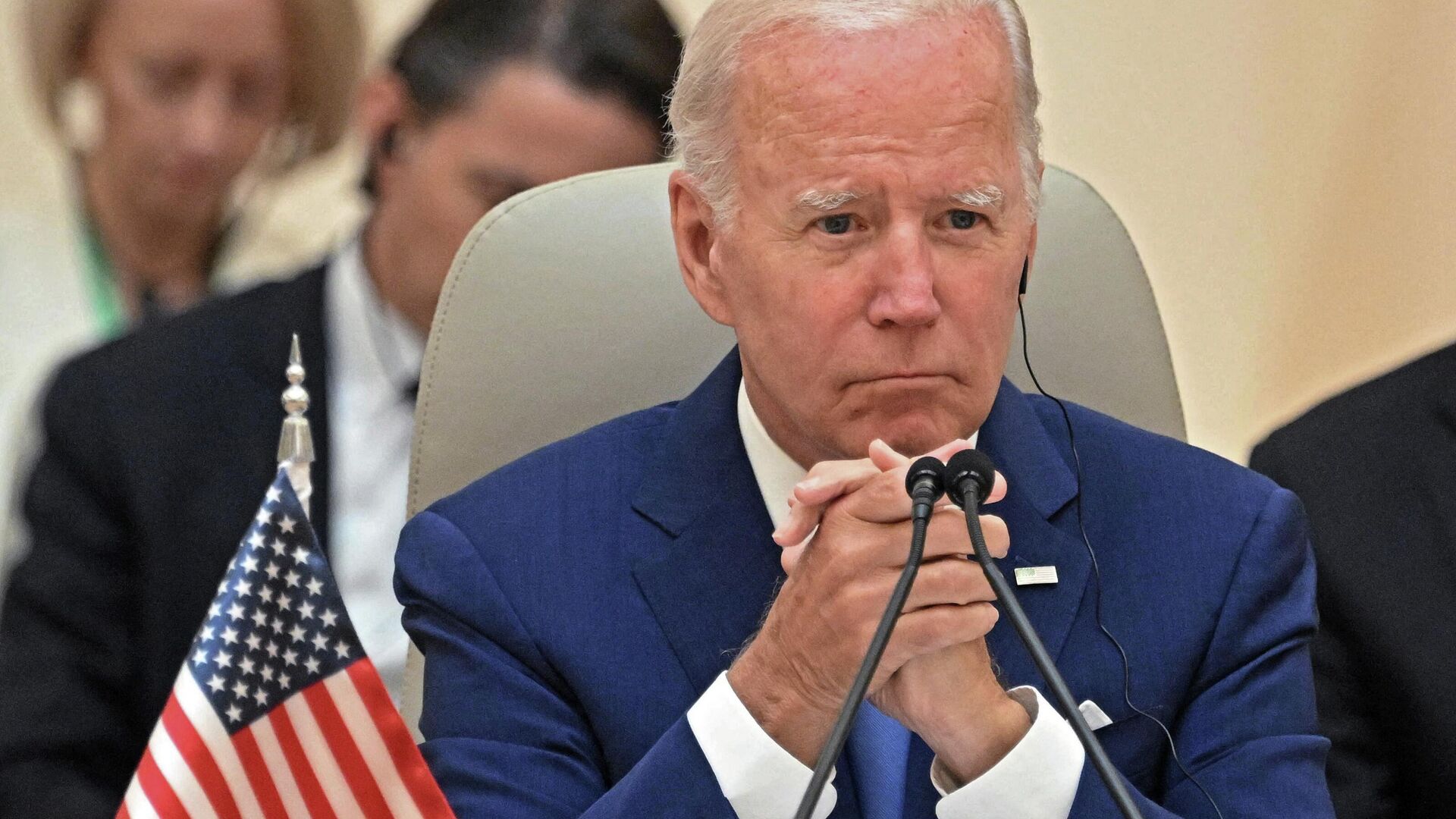 US President Joe Biden attends the Jeddah Security and Development Summit (GCC+3) at a hotel in Saudi Arabia's Red Sea coastal city of Jeddah on July 16, 2022 - Sputnik International, 1920, 16.07.2022