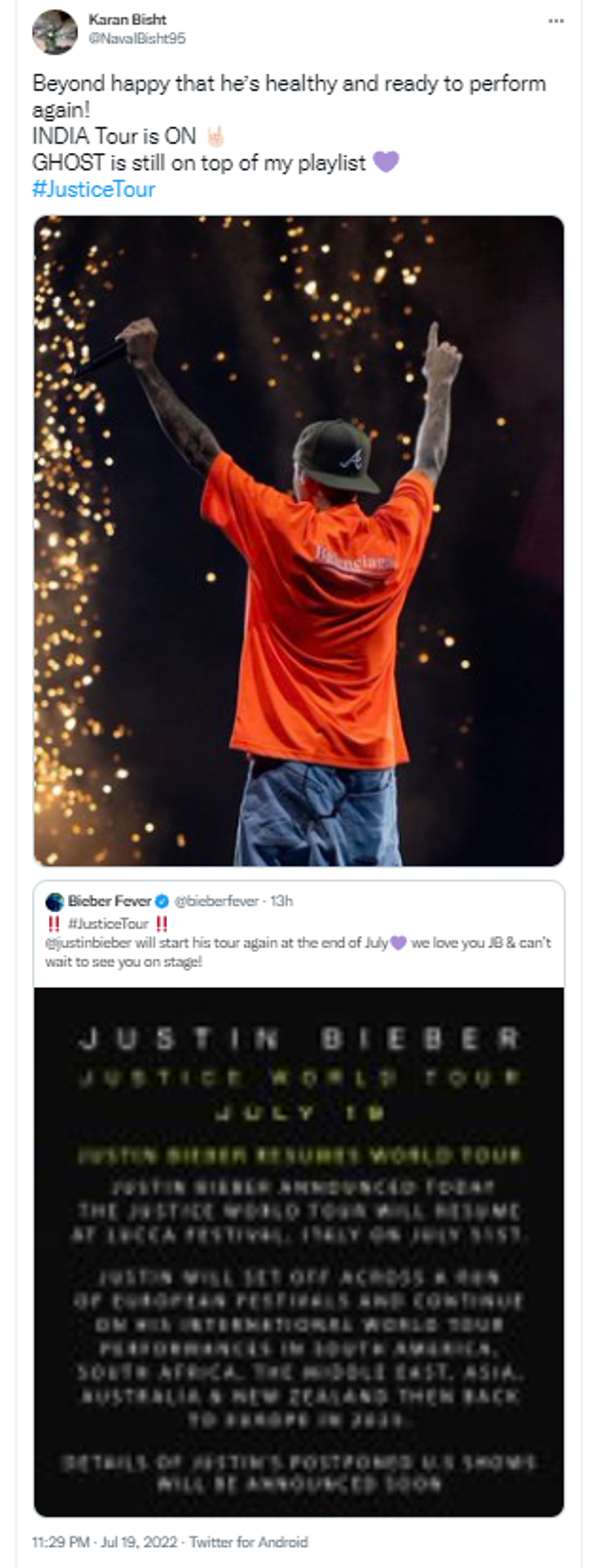 Fans react to singing star Justin Bieber all set to perform in India in October as he resumes his Justice World Tour - Sputnik International, 1920, 20.07.2022