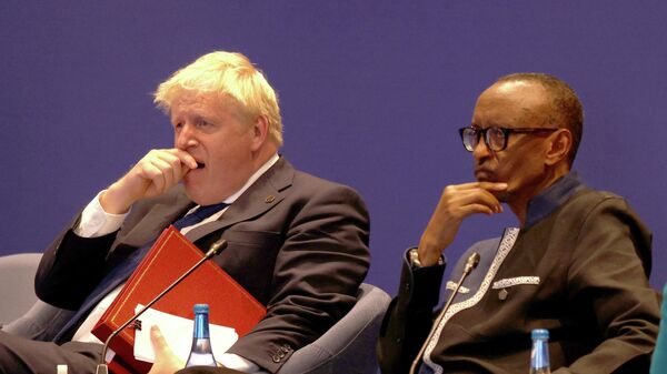Britain's Prime Minister Boris Johnson, left, and Rwanda President Paul Kagame - Sputnik International