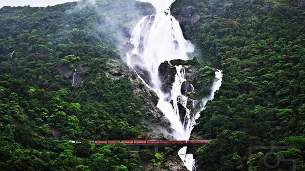  Dudhsagar waterfall in kullem Goa - Sputnik International