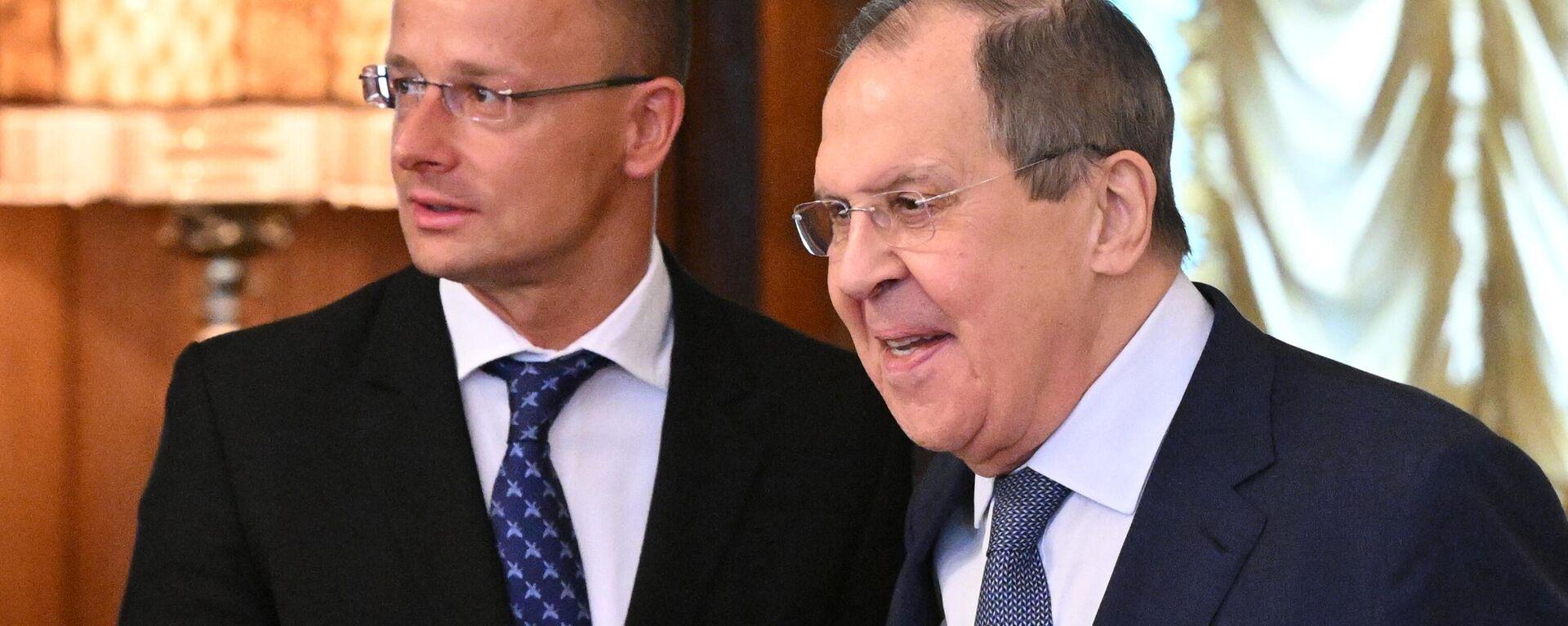 Russian Foreign Minister Sergei Lavrov and Hungarian Foreign Minister Peter Szijjarto in Moscow, Thursday July 21, 2022. - Sputnik International, 1920, 21.07.2022