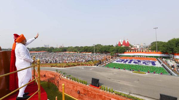 Indian PM Modi at Historic Red Fort Celebrating Independence Day - Sputnik International