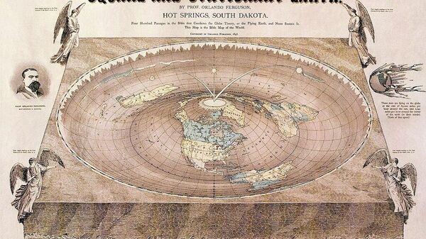 Flat Earth map drawn by Orlando Ferguson in 1893. - Sputnik International