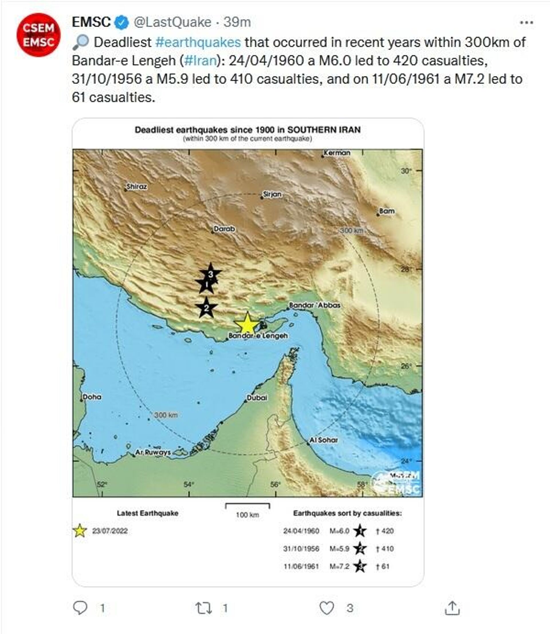 Earthquake in Iran. Twitter screenshot - Sputnik International, 1920, 23.07.2022