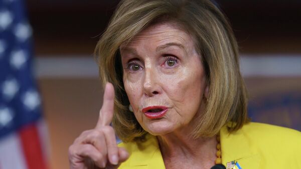 FILE - Speaker of the House Nancy Pelosi, D-Calif., talks with reporters ahead of a planned vote in the House that would inscribe the right to use contraceptives into law, a response to the conservative Supreme Court, at the Capitol in Washington on  July 21, 2022 - Sputnik International