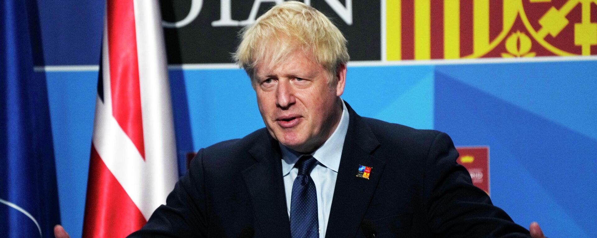 British Prime Minister Boris Johnson speaks during a media conference at a NATO summit in Madrid, Spain on Thursday, June 30, 2022 - Sputnik International, 1920, 27.07.2022