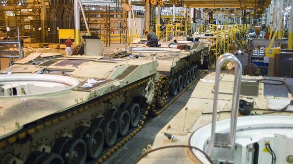 Abrams tank assembly at the Joint Systems Manufacturing Center in Lima. - Sputnik International