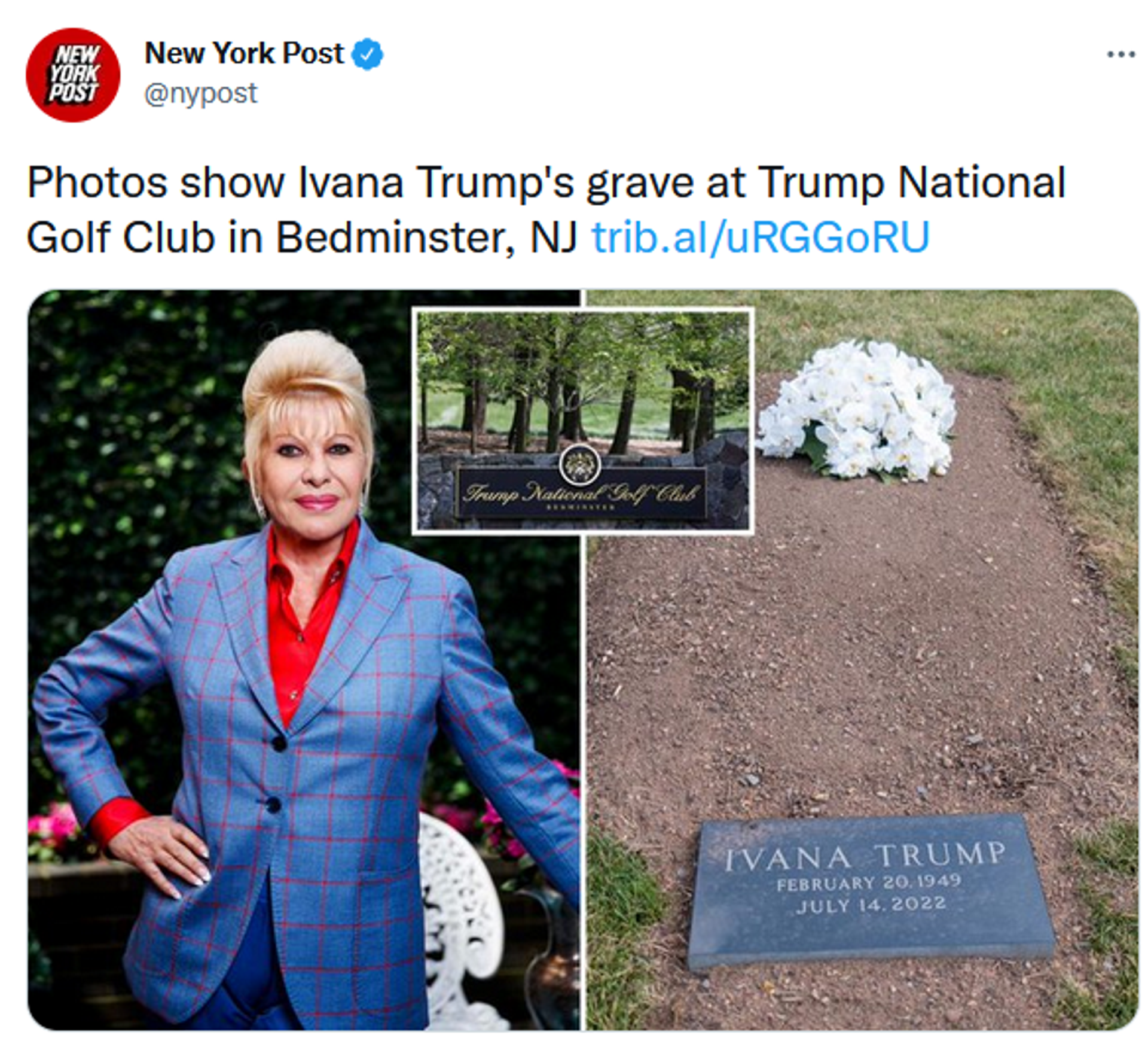 Photo of Ivana Trump's grave shared by New York Post - Sputnik International, 1920, 30.07.2022