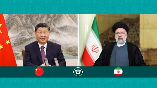 Photo of Iranian and Chinese Presidents Ebrahim Raisi and Xi Jinping. Image by president.ir - Sputnik International