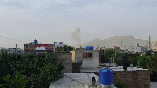 In this photograph taken on July 31, 2022, smoke rises from a house following a US drone strike in the Sherpur area of Kabul. - Sputnik International