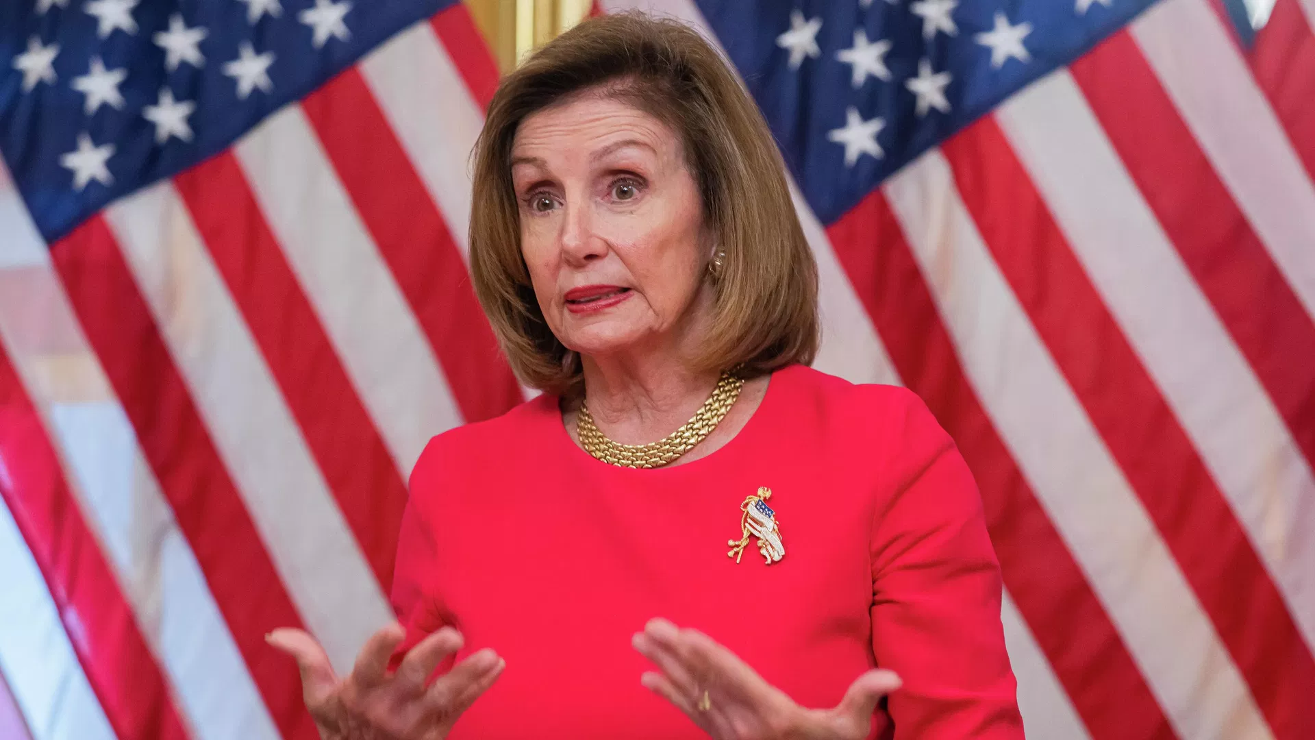 House Speaker Nancy Pelosi of Calif., speaks with reporters before signing the PACT Act of 2022 during a bill enrollment ceremony on Tuesday, Aug. 9, 2022, in Washington. House Speaker Nancy Pelosi of Calif., speaks with reporters before signing the PACT Act of 2022 during a bill enrollment ceremony on Tuesday, Aug. 9, 2022, in Washington. - Sputnik International, 1920, 18.07.2024