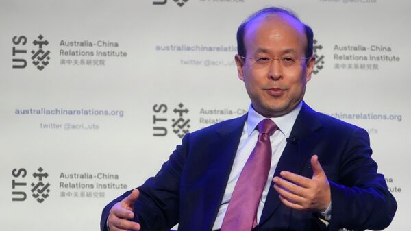 China's Ambassador to Australia, Xiao Qian gestures as he answers following his address on the state of relations between Australia and China at the University of Technology in Sydney, Australia, Friday, June 24, 2022. - Sputnik International