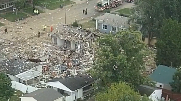 Screenshot captures aftermath of an explosion that took place in Evansville, Indiana, on Wednesday, August 10, 2022. - Sputnik International