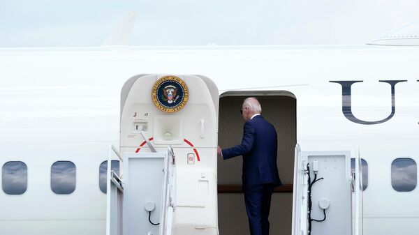 President Joe Biden boards Air Force One at Andrews Air Force Base, Md., Wednesday, Aug. 10, 2022.  - Sputnik International