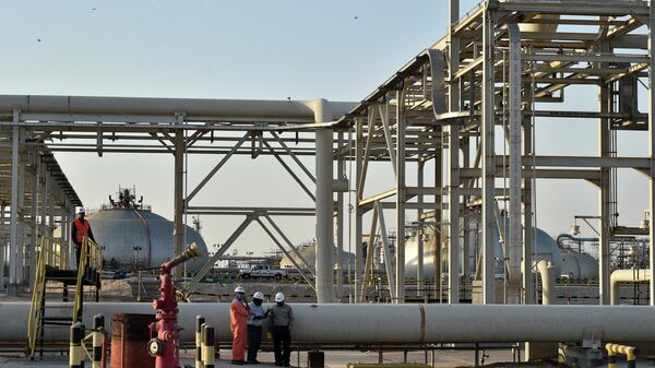 A partial view of Saudi Aramco's Abqaiq oil processing plant on September 20, 2019. - Sputnik International
