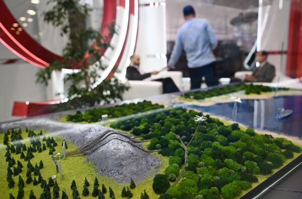 A model of the “Podsolnukh” (“Sunflower”) over-the-horizon surface-wave radar system at the Almaz-Antey Aerospace Defense Concern’s stand at the International Military-Technical Forum ARMY-2022 at the Patriot Congress and Exhibition Center. - Sputnik International