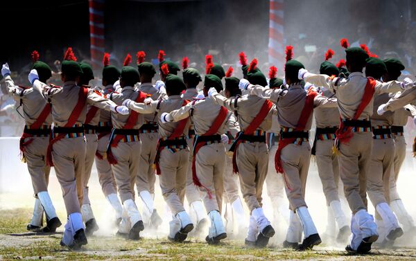 National Cadet Corps members take part in a parade on Independence Day in Gauhati, northeastern Assam state, India, Monday, Aug. 15, 2022. - Sputnik International