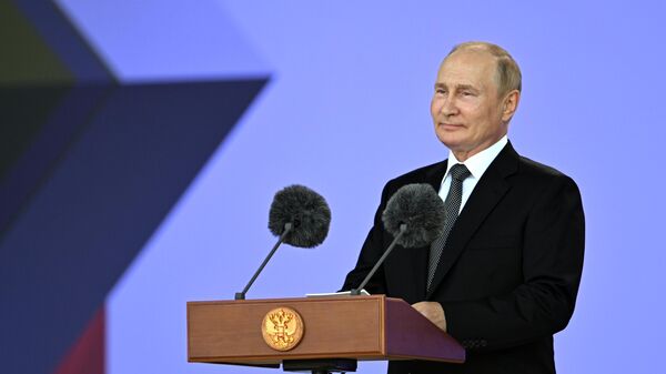Russian President Vladimir Putin speaks at the ARMY-2022 forum. Monday, August 15, 2022. - Sputnik International
