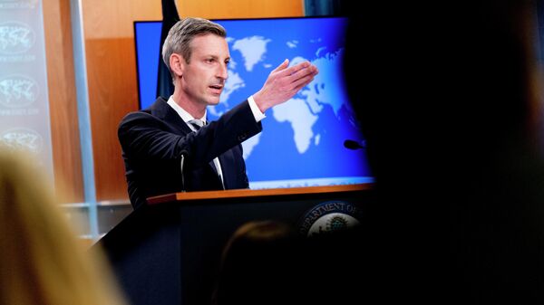 State Department spokesman Ned Price speaks during a news conference at the State Department in Washington, Monday, Feb. 28, 2022. - Sputnik International