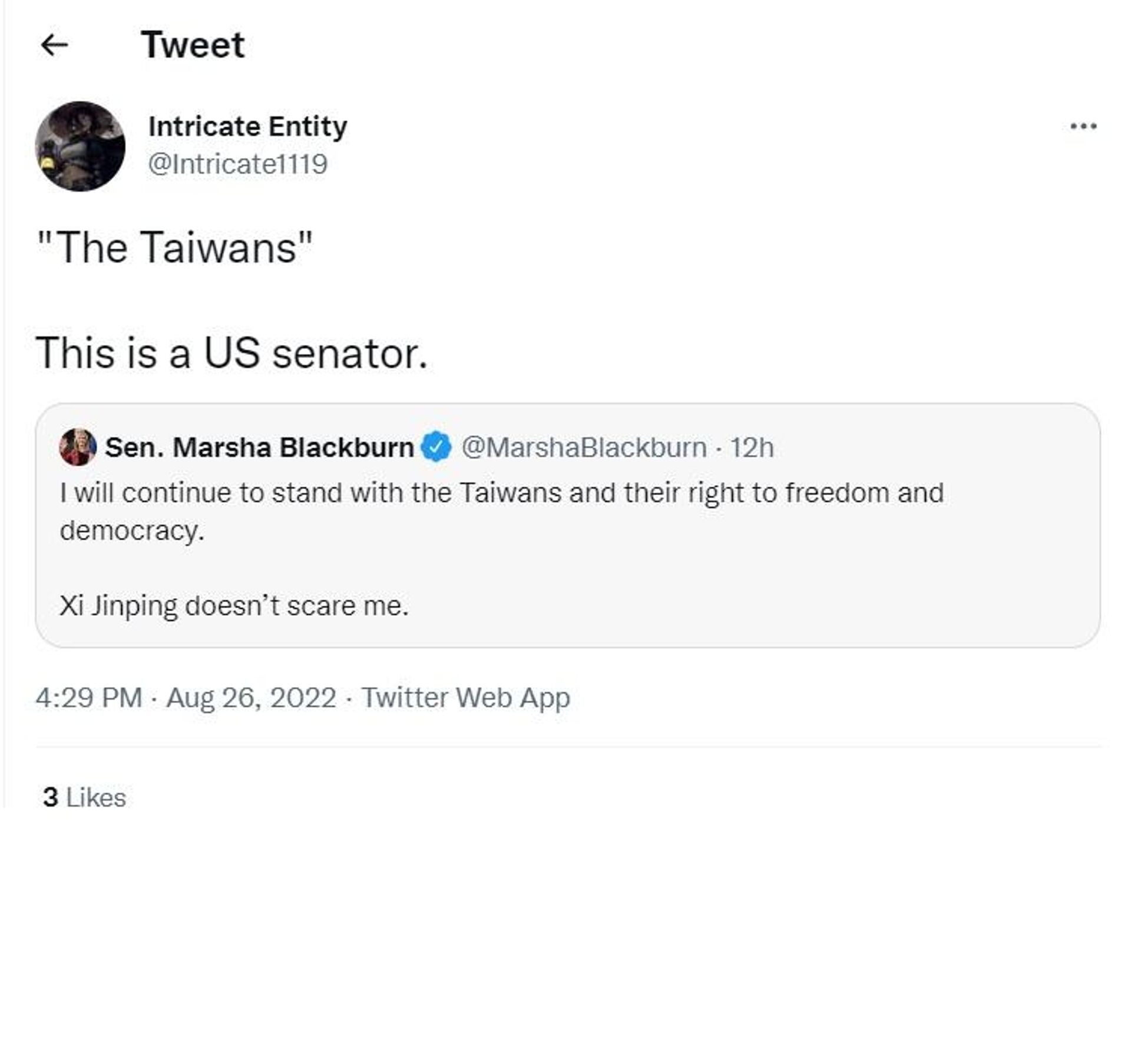 Reactions to US Senator's Taiwan visit - Sputnik International, 1920, 26.08.2022