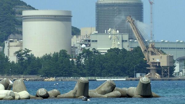 People enjoy swimming  near the No. 3 reactor of  the Mihama Nuclear Power Plant at Mihama,  Aug. 10, 2004 - Sputnik International
