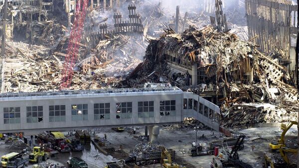 An aerial view of the destruction after the attack on the World Trade Center in the US - Sputnik International