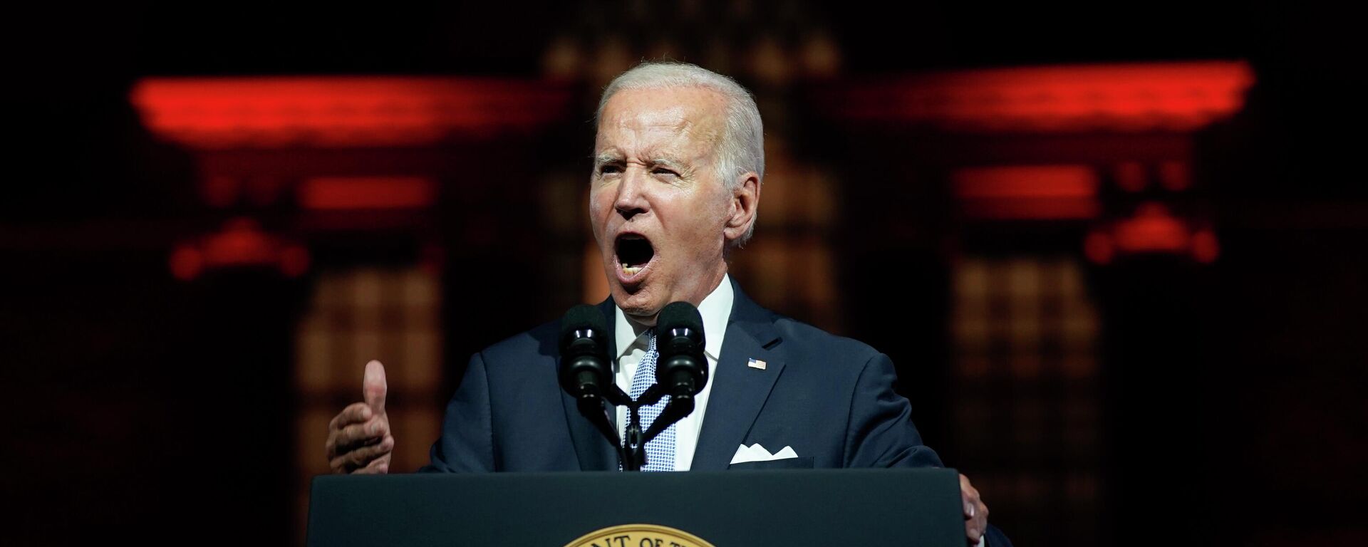 President Joe Biden speaks outside Independence Hall, Thursday, Sept. 1, 2022, in Philadelphia. - Sputnik International, 1920, 07.11.2022