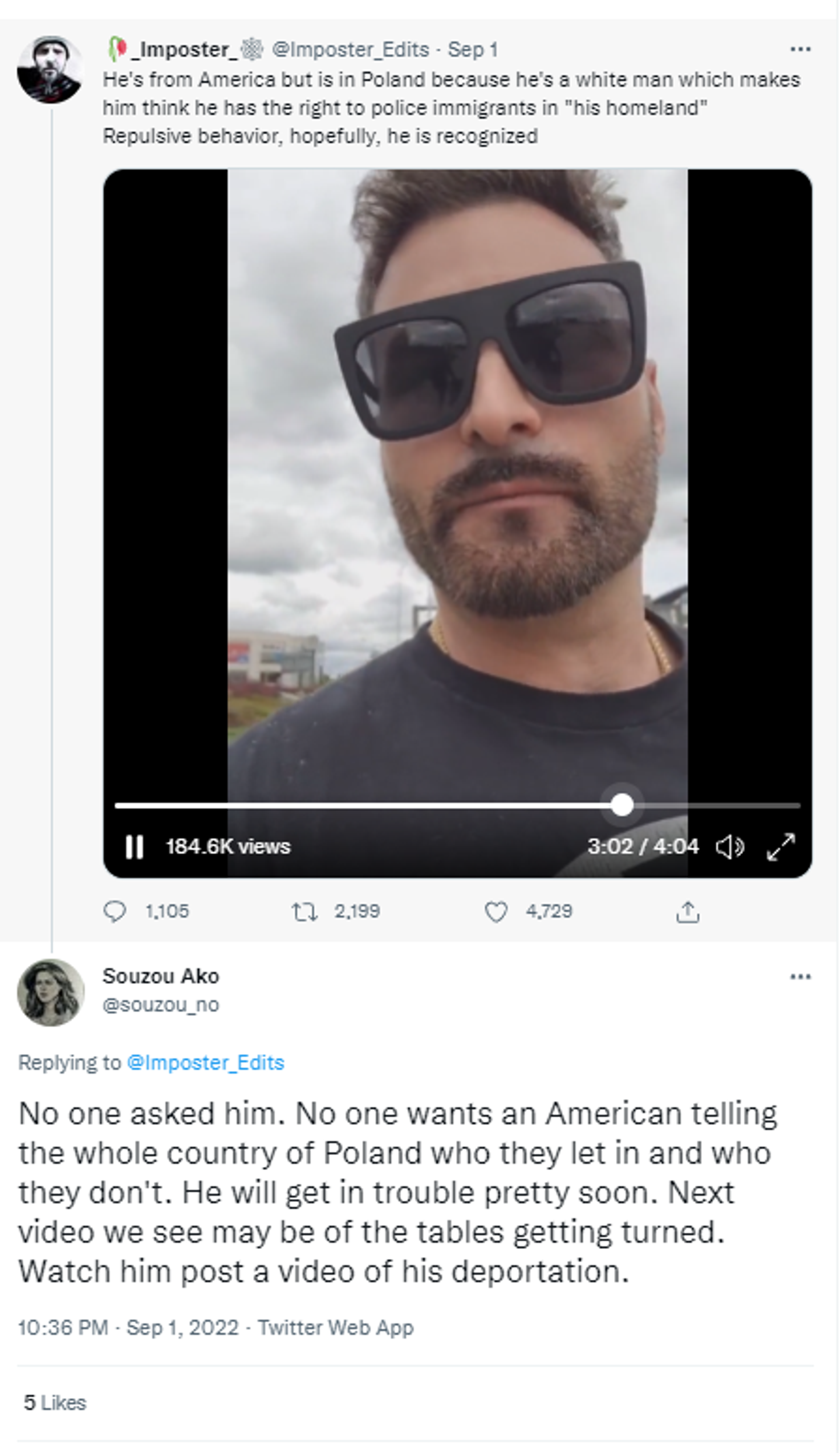 Netizens react to video of an American tourist racially abusing an Indian man in Poland - Sputnik International, 1920, 02.09.2022