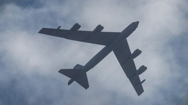 A US Air Force's B-52 bomber flies over Skopje, on August 22, 2022 - Sputnik International