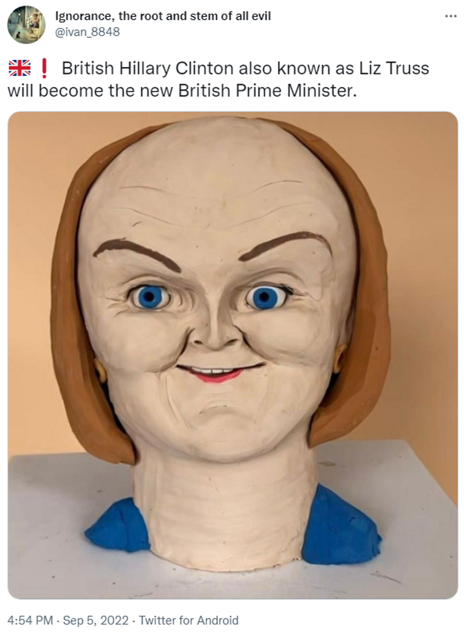 A Twitter user shares a funny image of new British Prime Minister Liz Truss - Sputnik International, 1920, 05.09.2022
