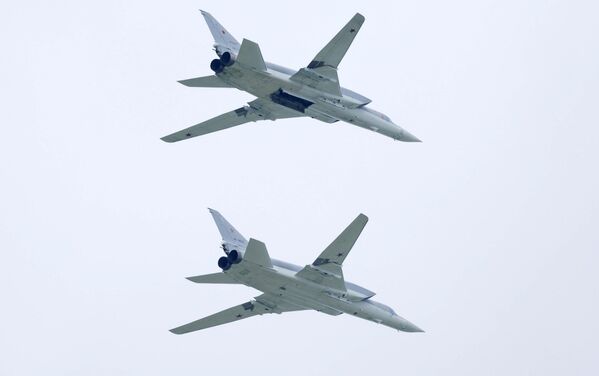 Long-range Tu-22M3 bombers at the 'Vostok 2022' military maneuvers at the Sergeevsky training ground - Sputnik International