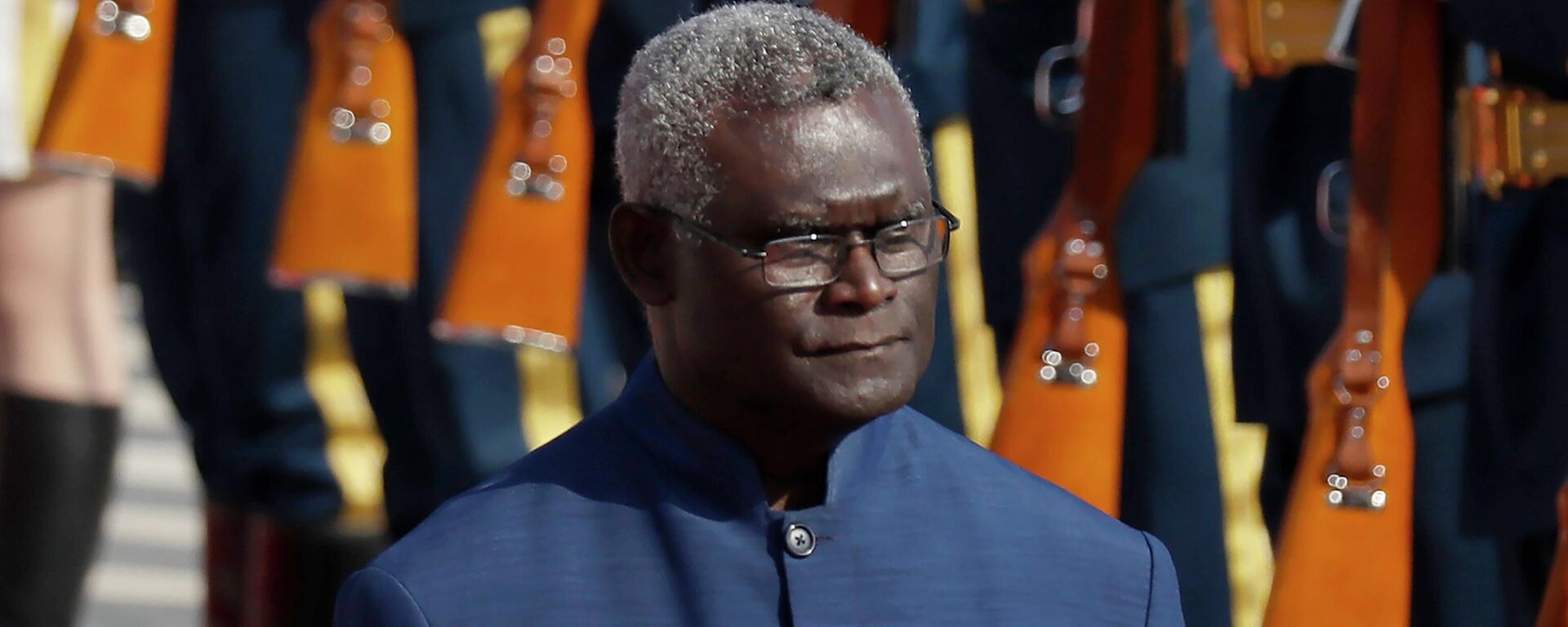 FILE - Solomon Islands Prime Minister Manasseh Sogavare reviews an honor guard during a welcome ceremony at the Great Hall of the People in Beijing, on Oct. 9, 2019 - Sputnik International, 1920, 08.09.2022