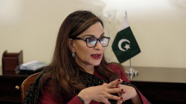 Pakistani Minister of Climate Change, Sherry Rehman speaks during an interview with The Associated Press in Islamabad, Pakistan, Monday, Aug. 29, 2022. - Sputnik International