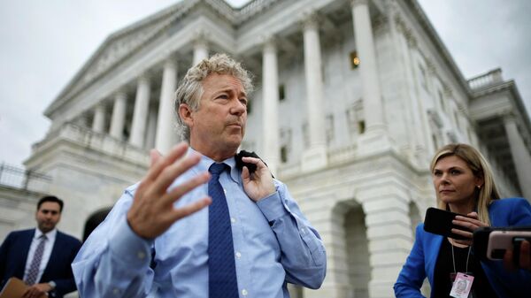 Sen. Rand Paul (R-KY) talks with journalists as he leaves the U.S. Capitol after delivering a speech about the Bipartisan Safer Communities Act on the Senate floor on June 23, 2022 in Washington, DC - Sputnik International