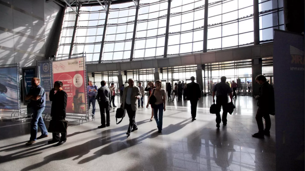 Visitors at the Crocus Expo Center in Moscow. - Sputnik International