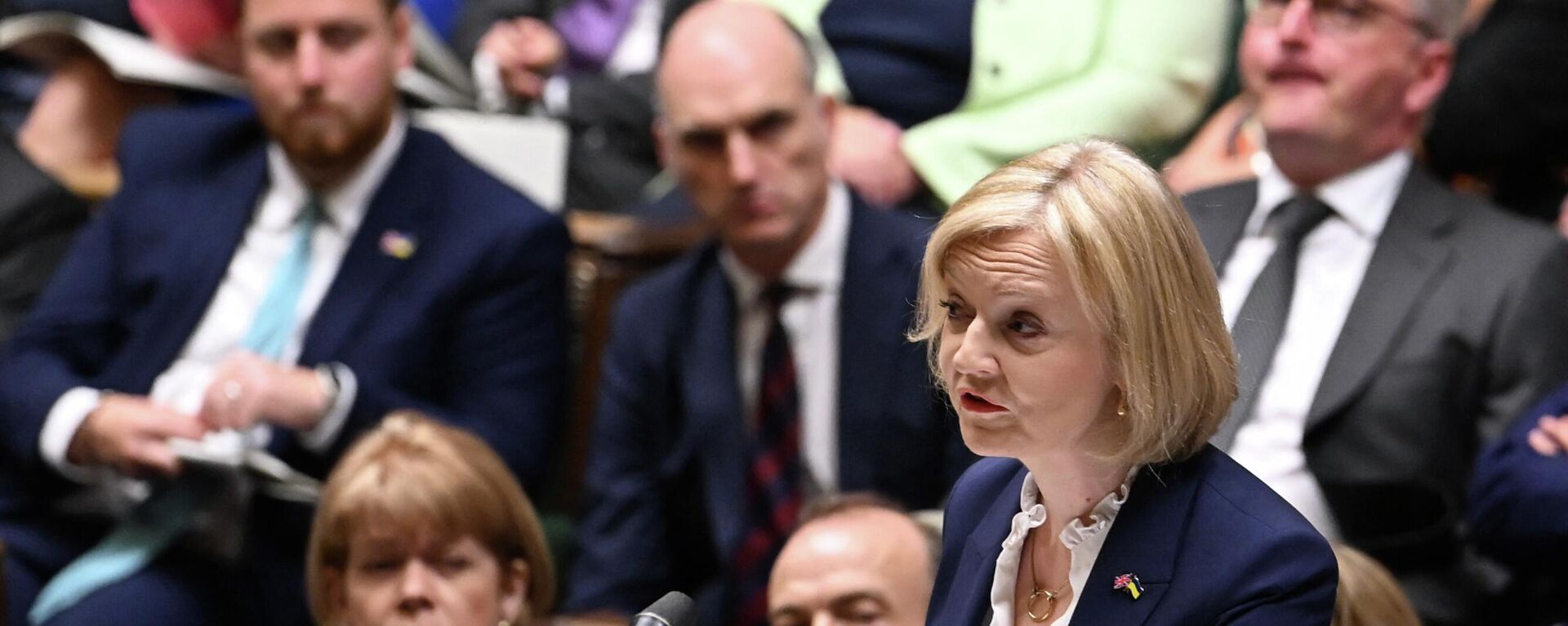British Prime Minister Liz Truss speaks during her first weekly Prime Minister's Questions (PMQs) session at the House of Commons - Sputnik International, 1920, 12.10.2022