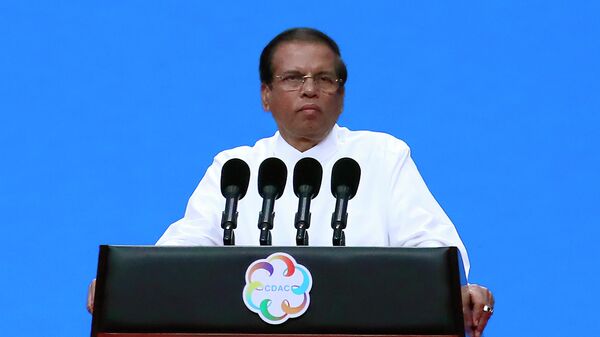 FILE - In this May 15, 2019, file photo, Sri Lanka President Maithripala Sirisena delivers a speech during the opening ceremony of the Conference on Dialogue of Asian Civilizations in Beijing, China - Sputnik International