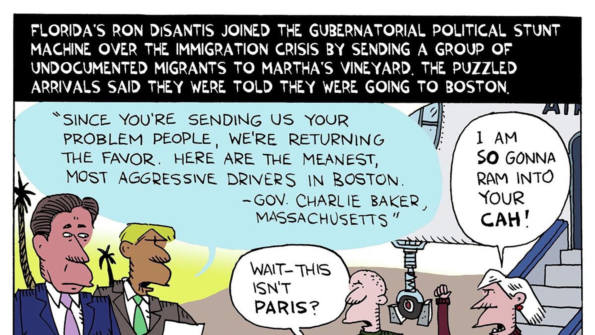 Ron Desantis flys migrants to Martha's vineyard - Sputnik International, 1920, 17.09.2022