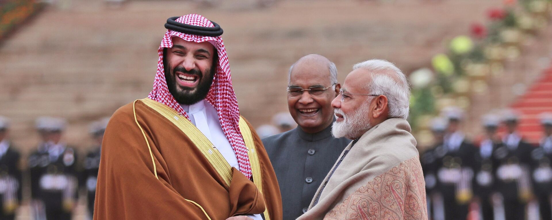 FILE - In this Feb. 20, 2019 file photo, Saudi Arabia's Crown Prince Mohammed bin Salman shakes hand with Indian Prime Minister Narendra Modi during a ceremonial welcome in New Delhi, India - Sputnik International, 1920, 20.09.2022