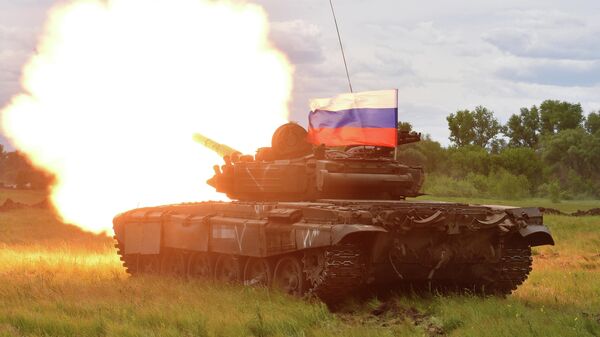 T-72 tank in the zone of special military operation in Ukraine - Sputnik International