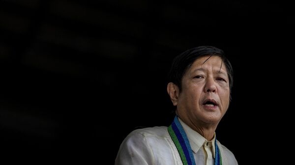 Philippine President Ferdinand Marcos Jr speaks during a change of command ceremony at Camp Aguinaldo in Quezon City, suburban Manila on August 8, 2022.  - Sputnik International