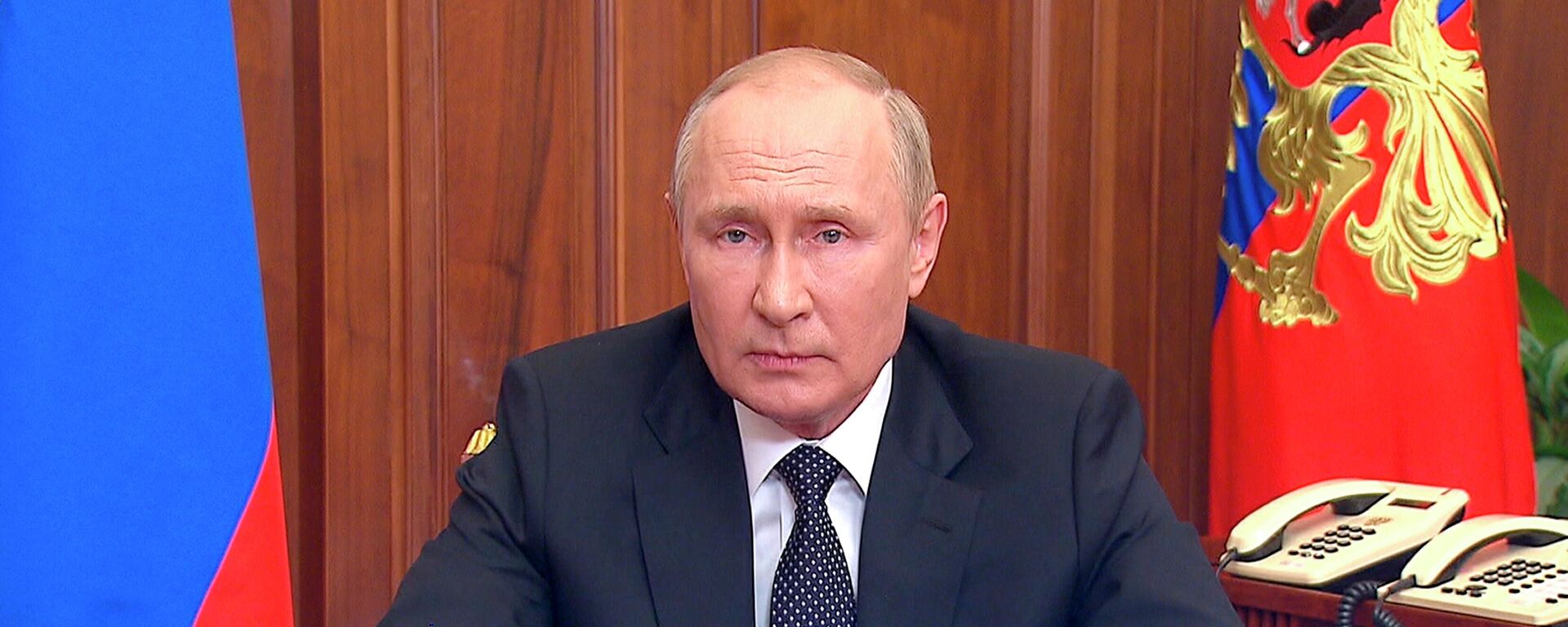 In this image released by the Russian Presidential Press Service, Russian President Vladimir Putin addresses the nation in Moscow, Russia, Wednesday, Sept. 21, 2022 - Sputnik International, 1920, 21.09.2022