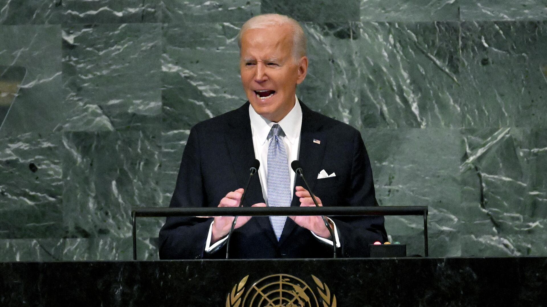 US President Joe Biden addresses the 77th session of the United Nations General Assembly at the UN headquarters in New York City on September 21, 2022. - Sputnik International, 1920, 21.09.2022