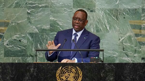 President of Senegal Macky Sall addresses the 77th session of the General Assembly at United Nations headquarters, Tuesday, Sept. 20, 2022 - Sputnik International